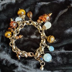 Joan Rivers tiger eye charm bracelet